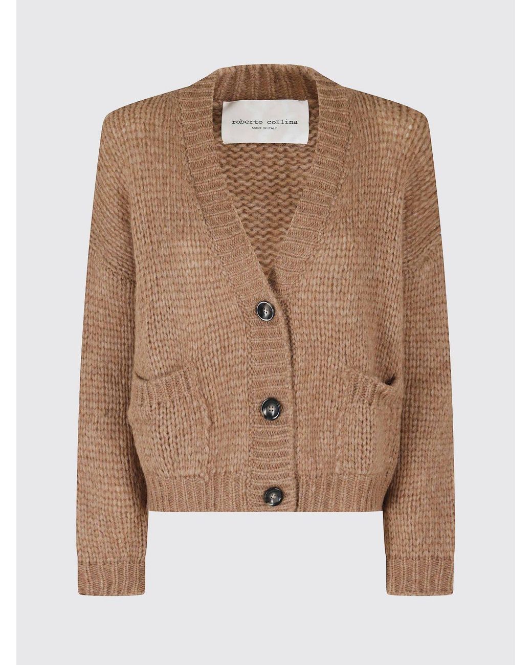 Roberto Collina Blue V-Neck Virgin Wool Cardigan With Dropped Shoulders