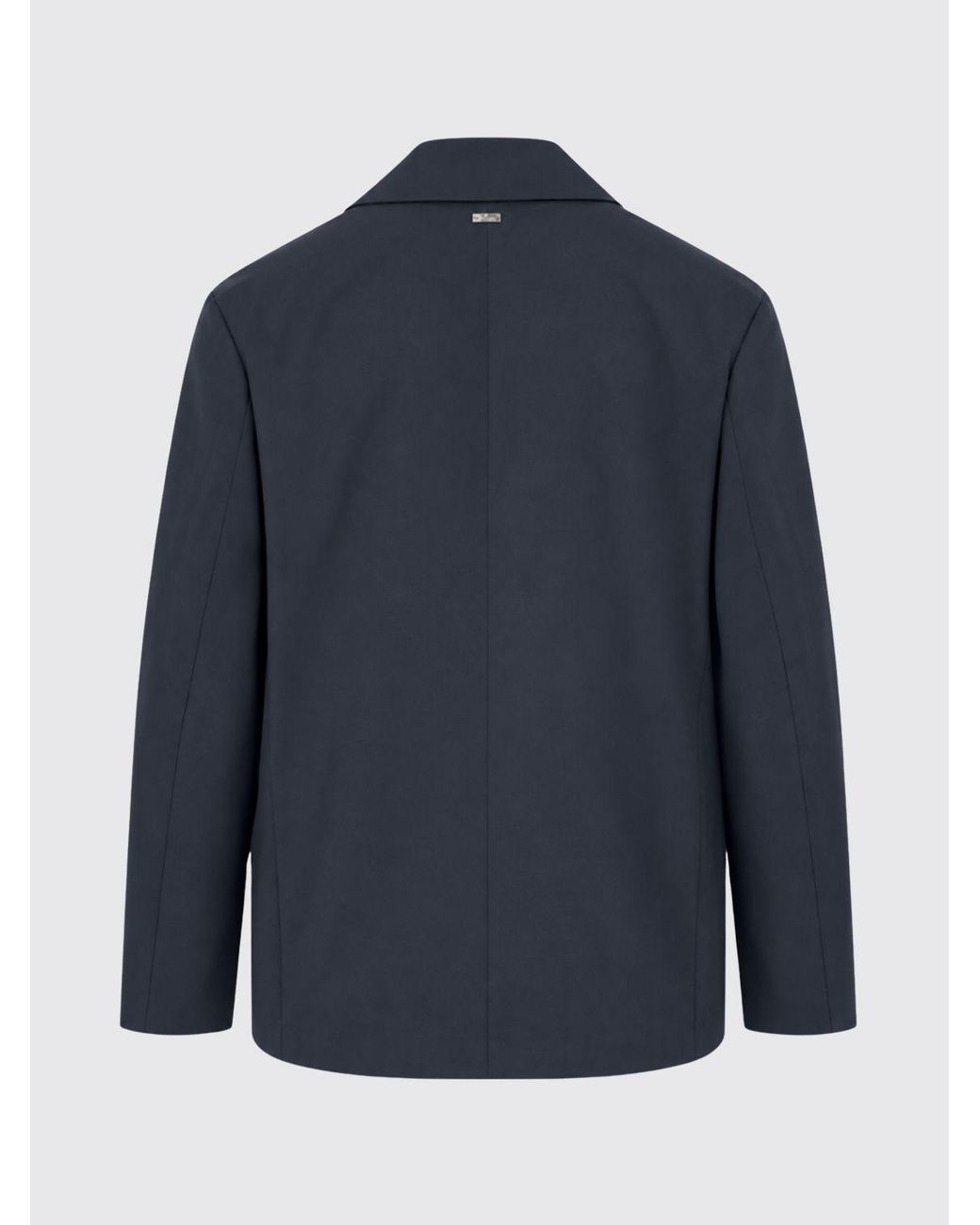Herno Blue Single-Breasted Blazer With A Classic Design And Cuban Collar for men