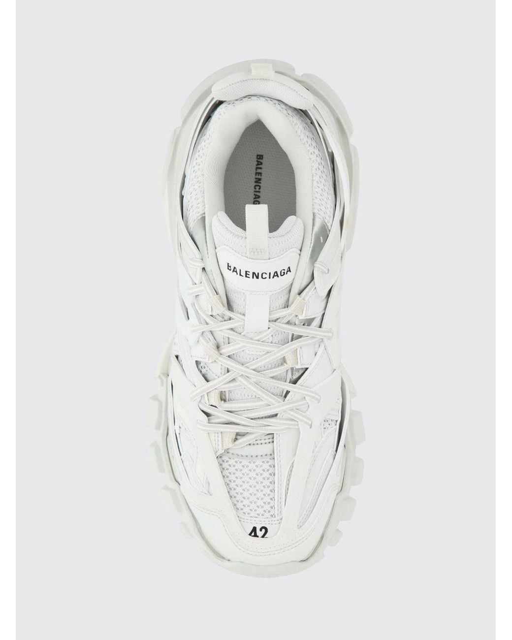 Balenciaga White Track Lace-Up Trainers for men