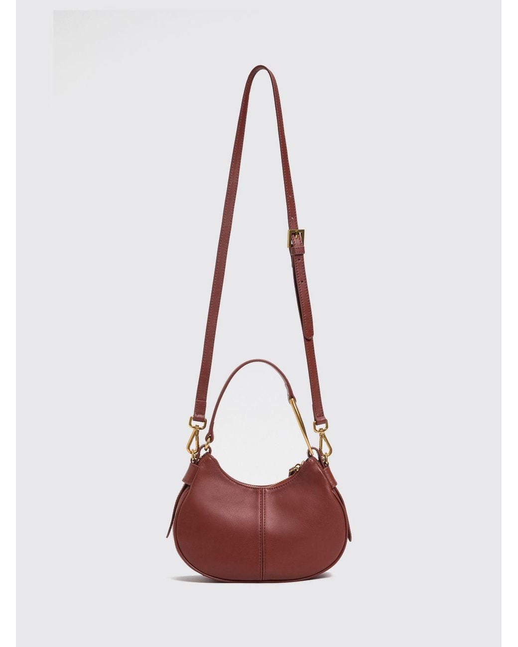 Twinset Red Leather Hobo Bag With Tassels And Metal Ring