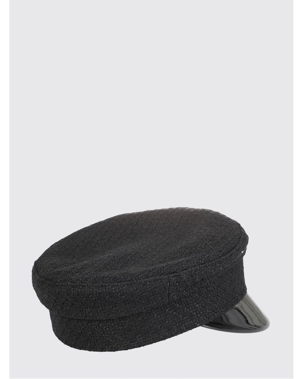 Ruslan Baginskiy Black Tweed Baker Boy Cap With Rigid Visor