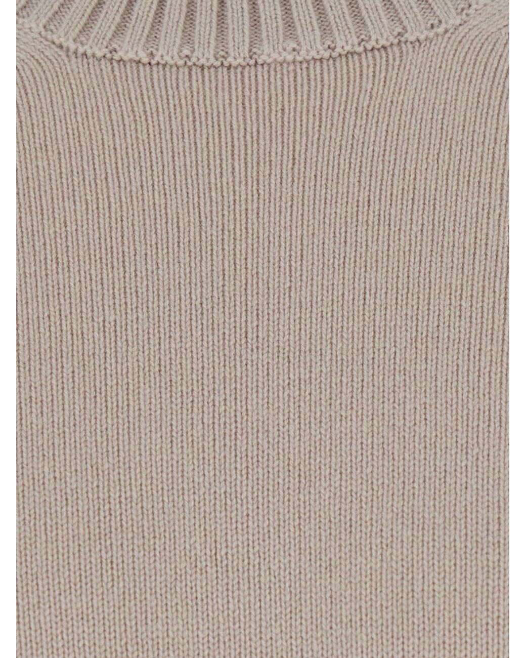 Kangra Gray Wool And Cashmere Blend Crewneck Sweater With Ribbed Trims for men