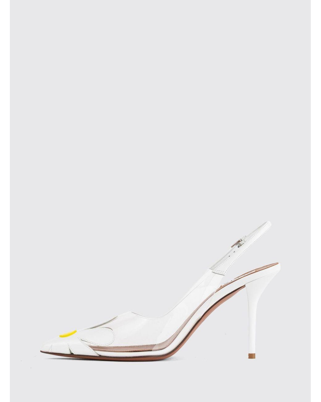 Alaïa White Pvc Slingbacks With Stiletto Heel And Floral Appliqué