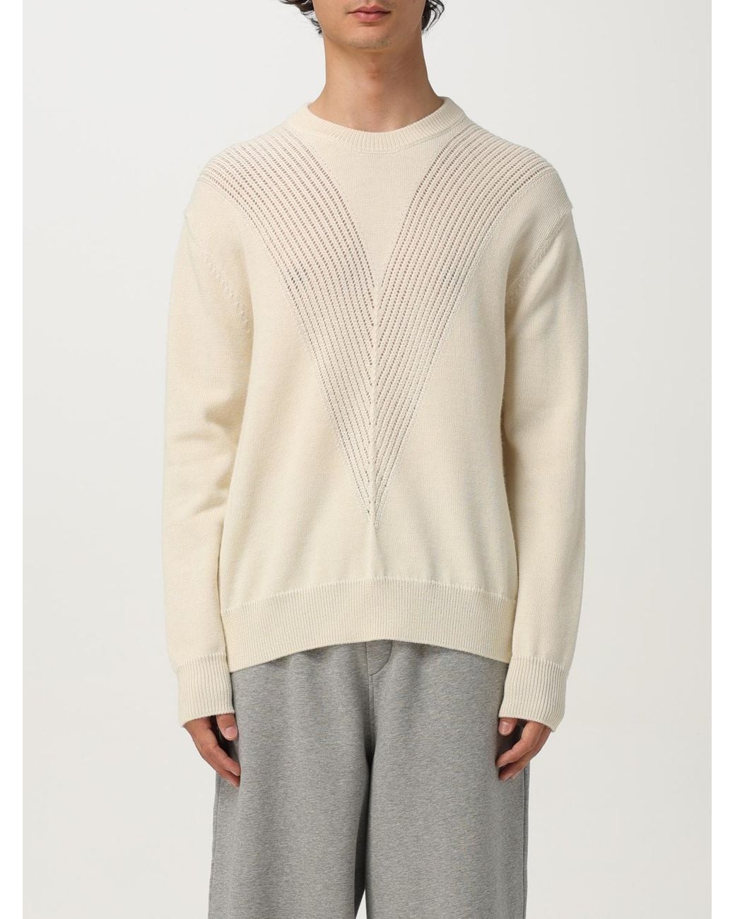 Jil Sander Natural Crew Neck Knit Top for men