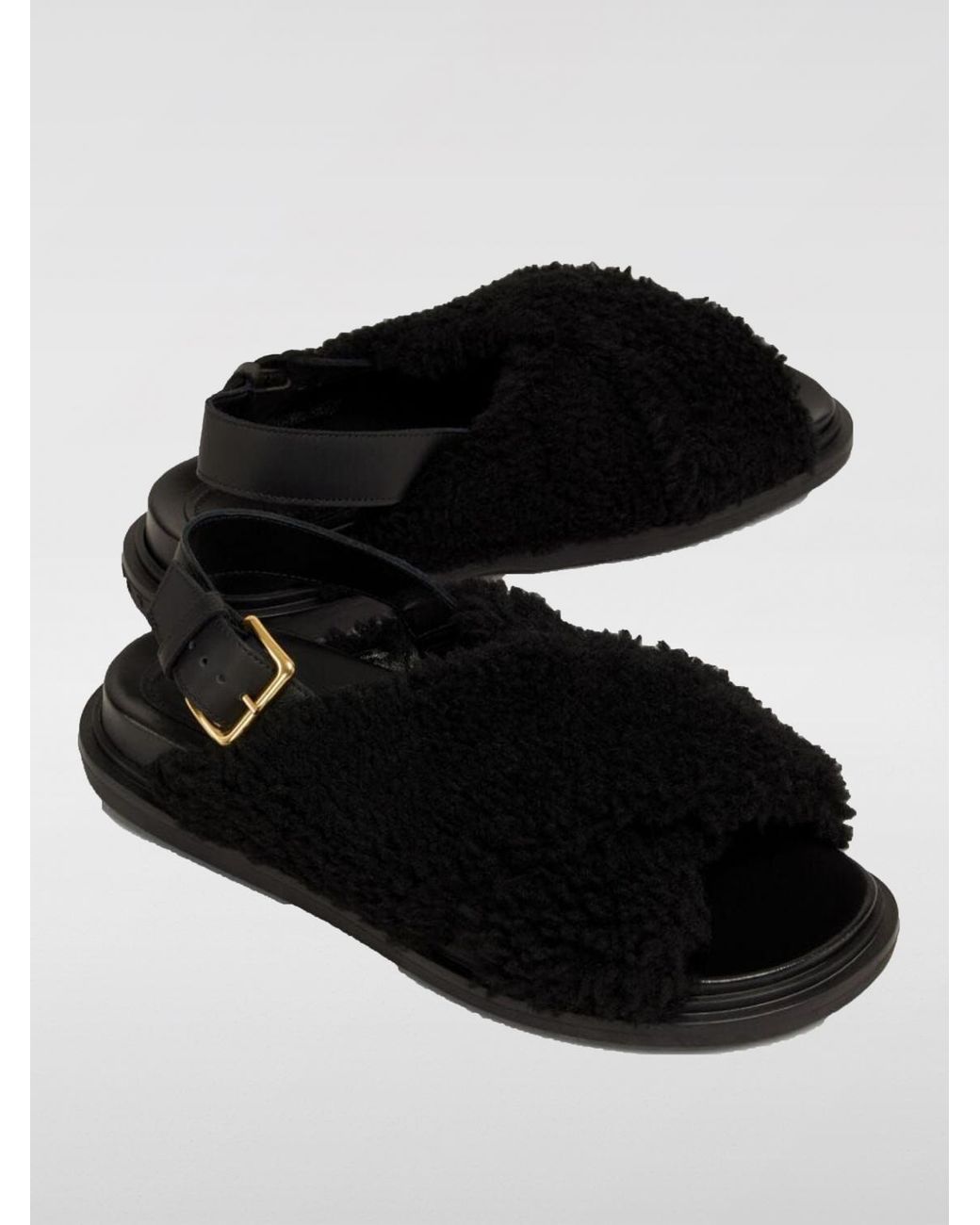 Marni Black Flat Sandals