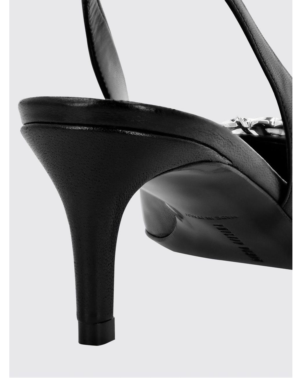 Philipp Plein Black Gothic Monogram Leather Slingback Pumps With A Mid Heel