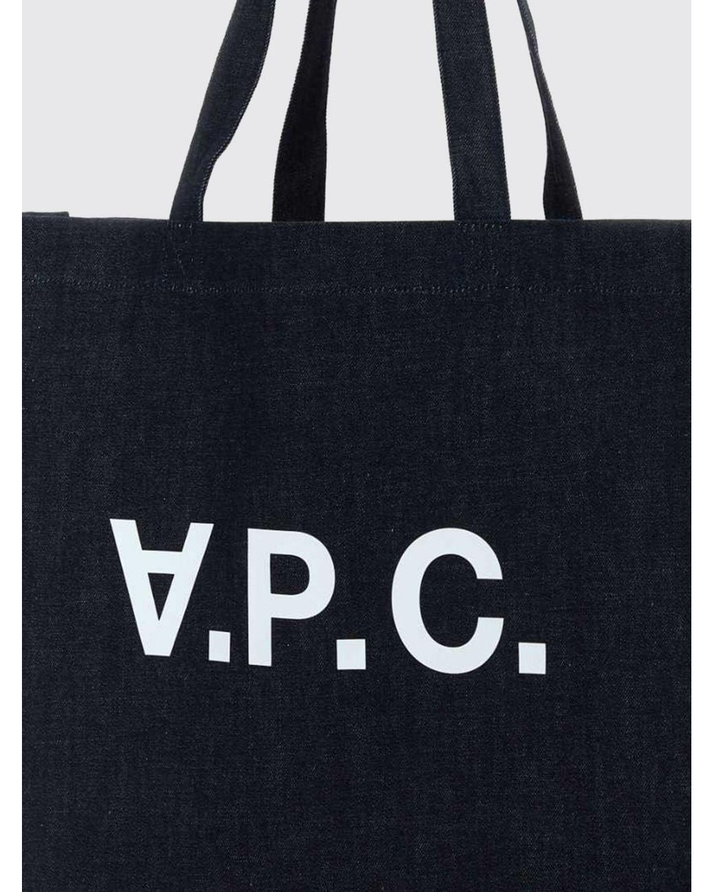 Bolso Tote De Denim De Algodón A.P.C. de hombre de color Black