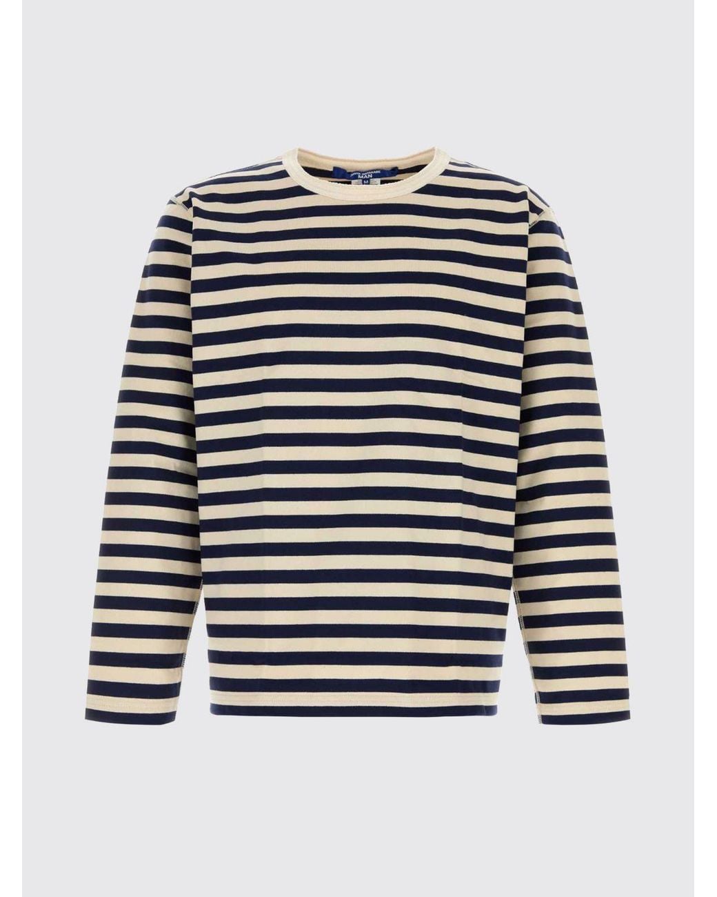 Junya Watanabe Natural Bicolor Striped Cotton Long-Sleeved T-Shirt for men
