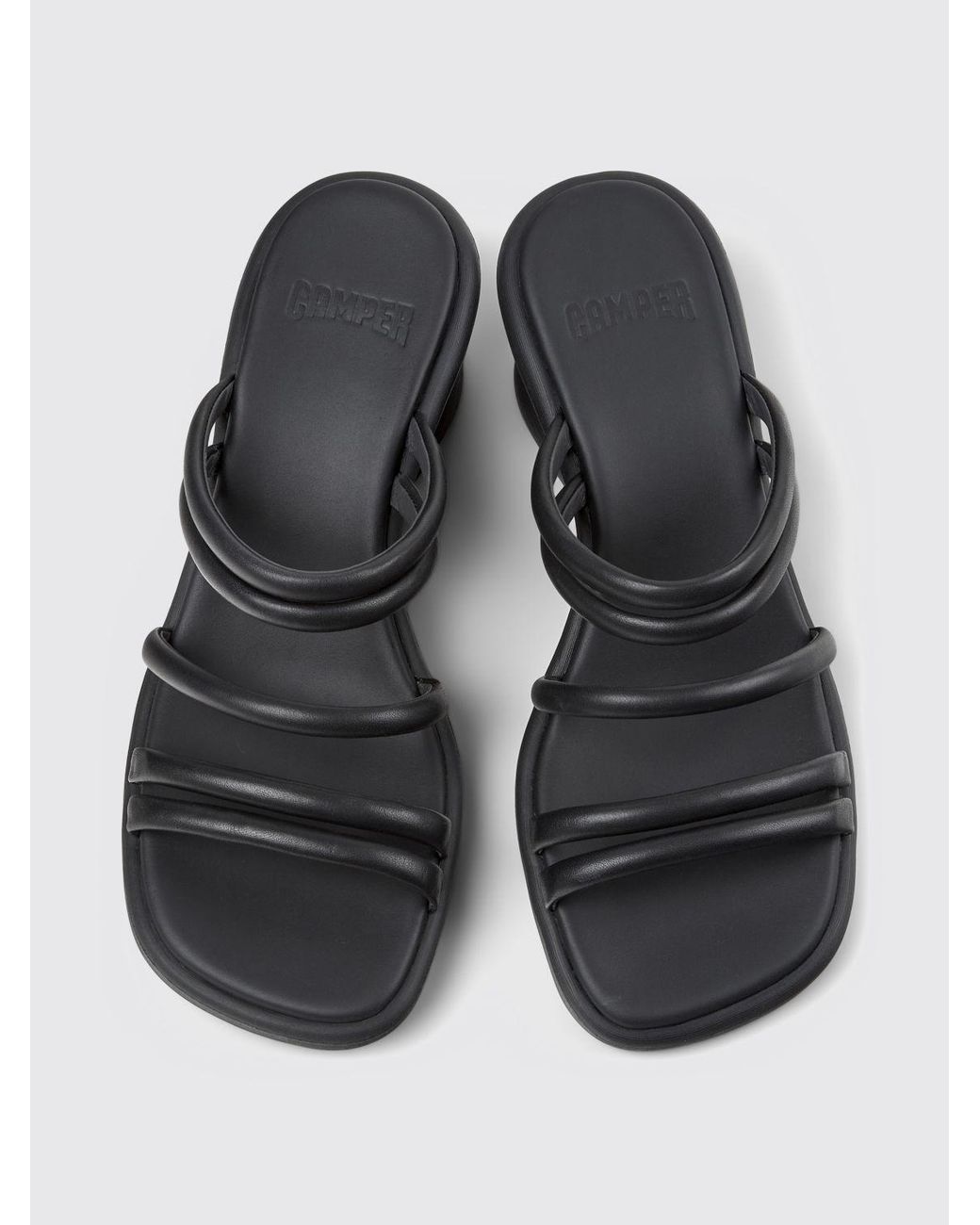 Camper White Louise Leather Wedge Sandals