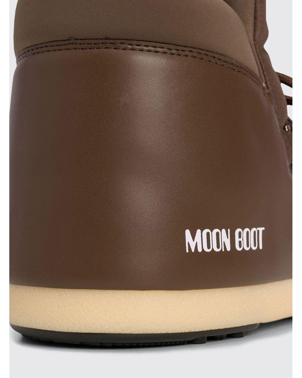 Moon Boot Brown Evx Low Padded Nylon Snow Boots With Printed Logo
