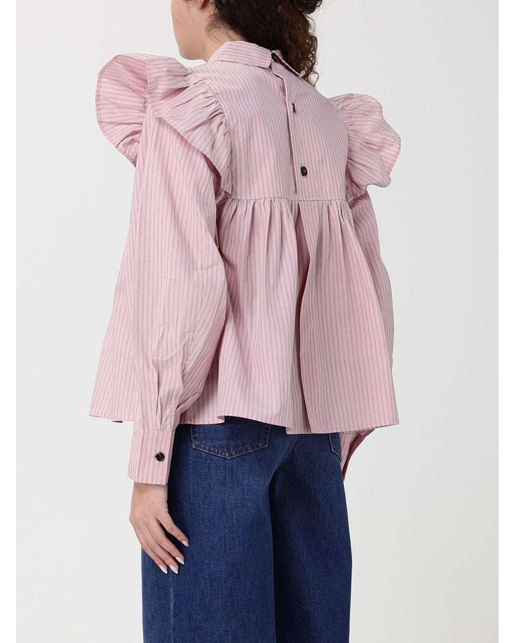 Ganni Pink Organic Cotton Shirt