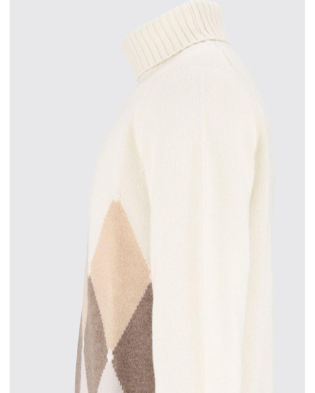 Ballantyne Rollkragenpullover Von Aus 100% Kaschmir Mit Rautenmuster in Natural für Herren