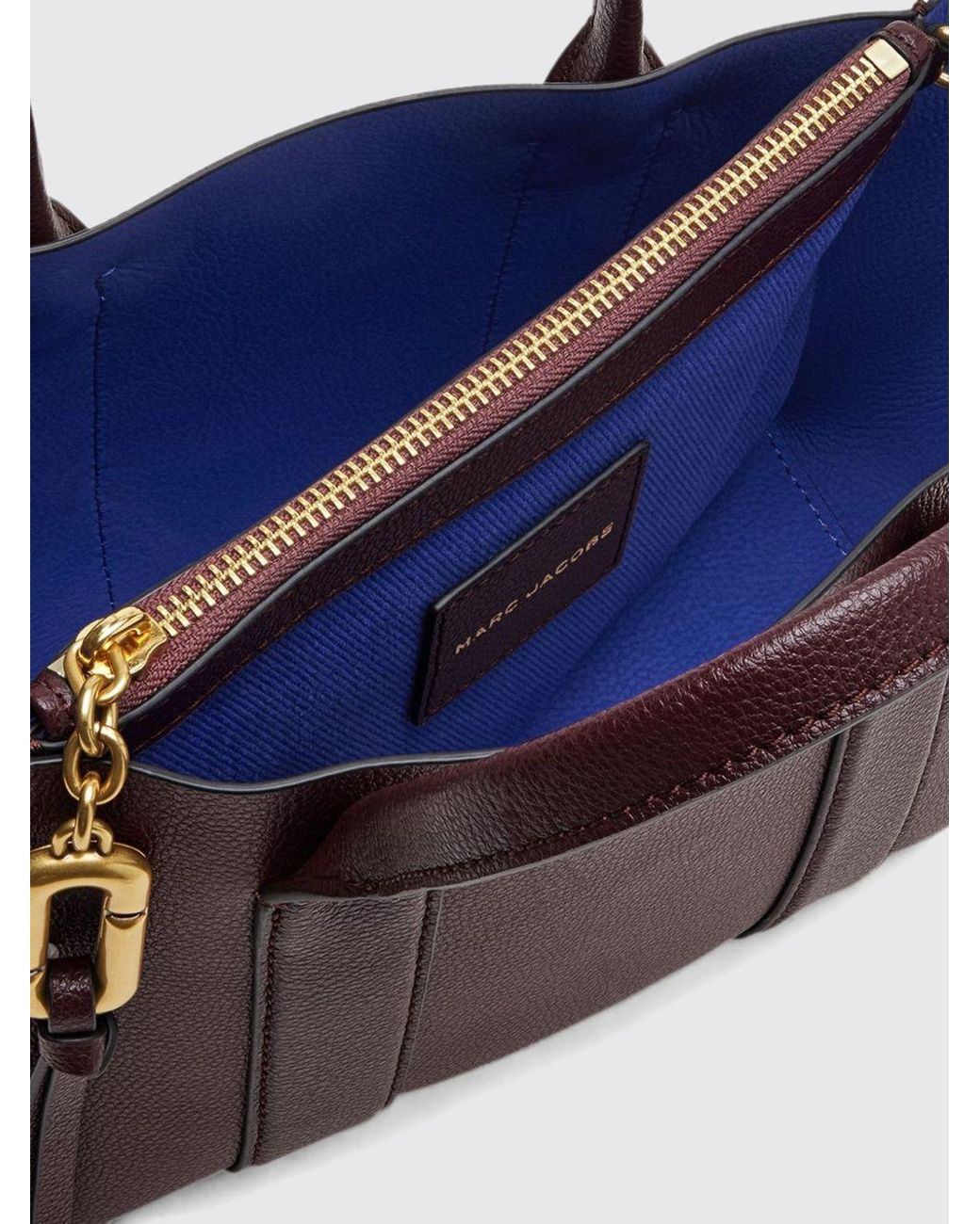 Marc Jacobs Purple The Pop J Marc Work Tote Mini Grained Leather Bag With Shoulder Strap