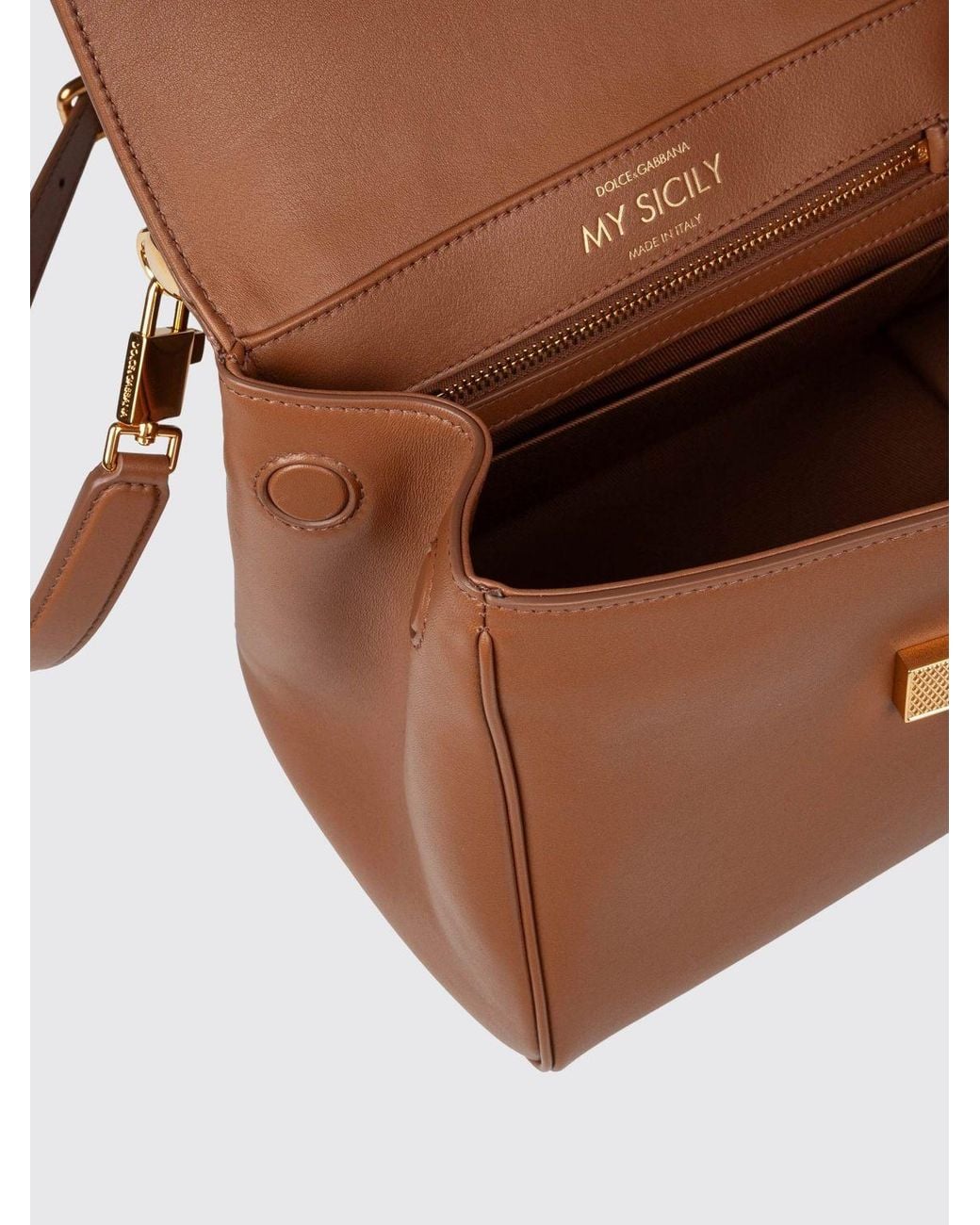 Dolce & Gabbana Brown Dolce &Amp Gabbana My Sicily Mini Leather Handbag With Removable Shoulder Strap