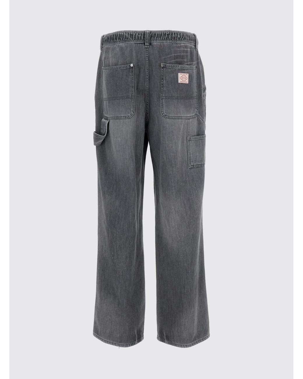 Wooyoungmi Gray Wide-Leg Cotton Denim Jeans With Elasticated Waist for men