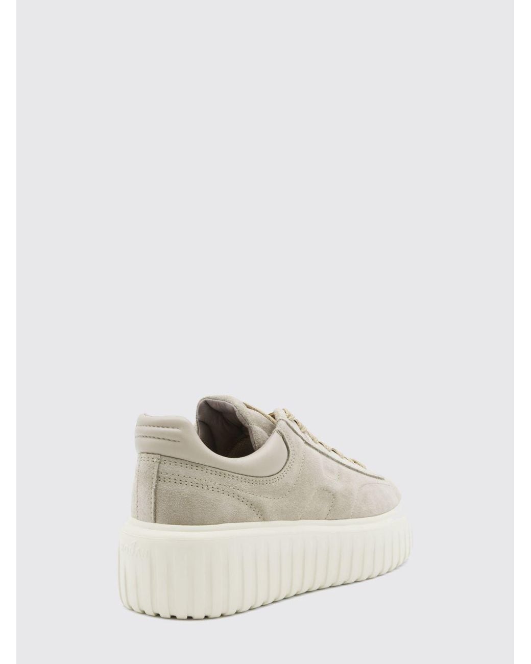 Hogan White H-Stripes Suede Platform Sneakers