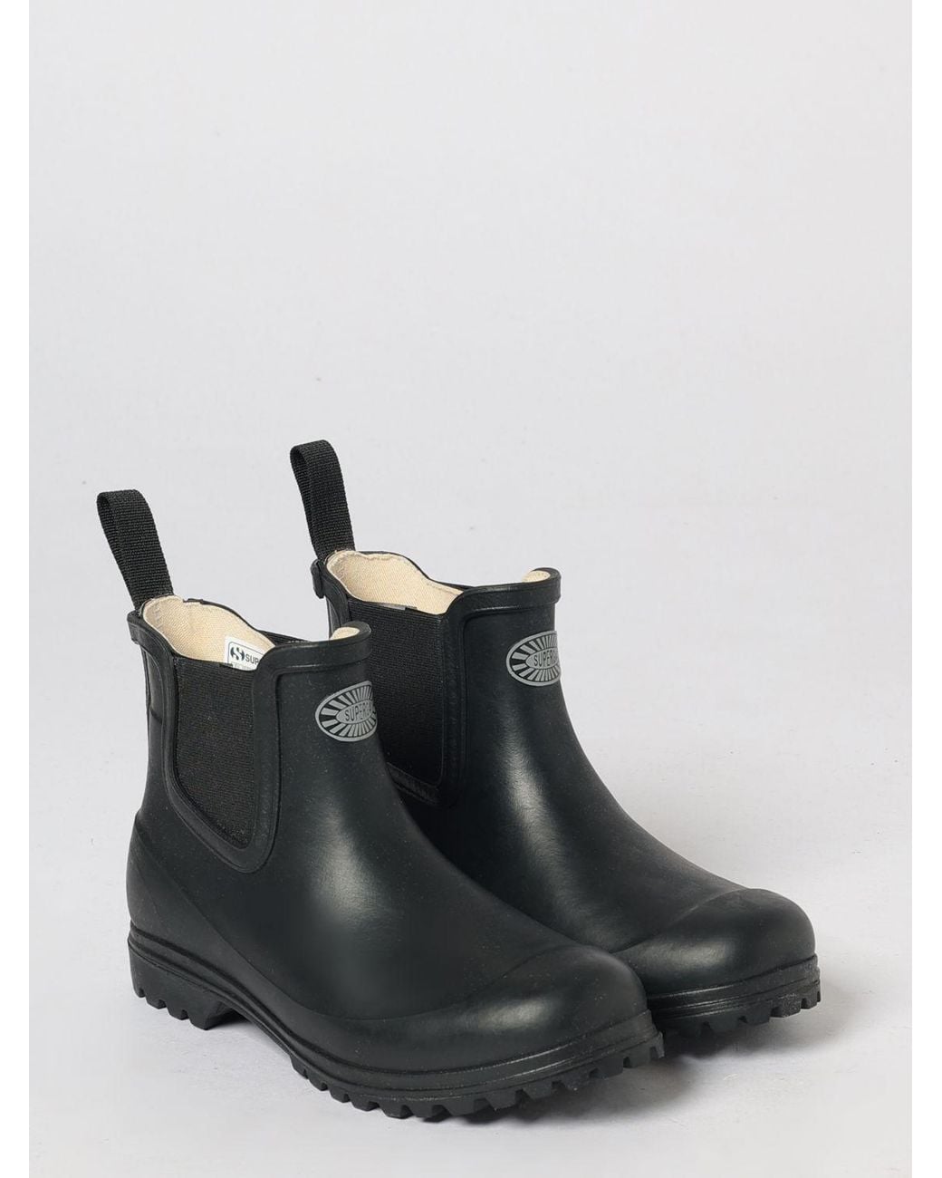 Superga Black 798 Chelsea Rubber Rain Boots With Lug Sole for men