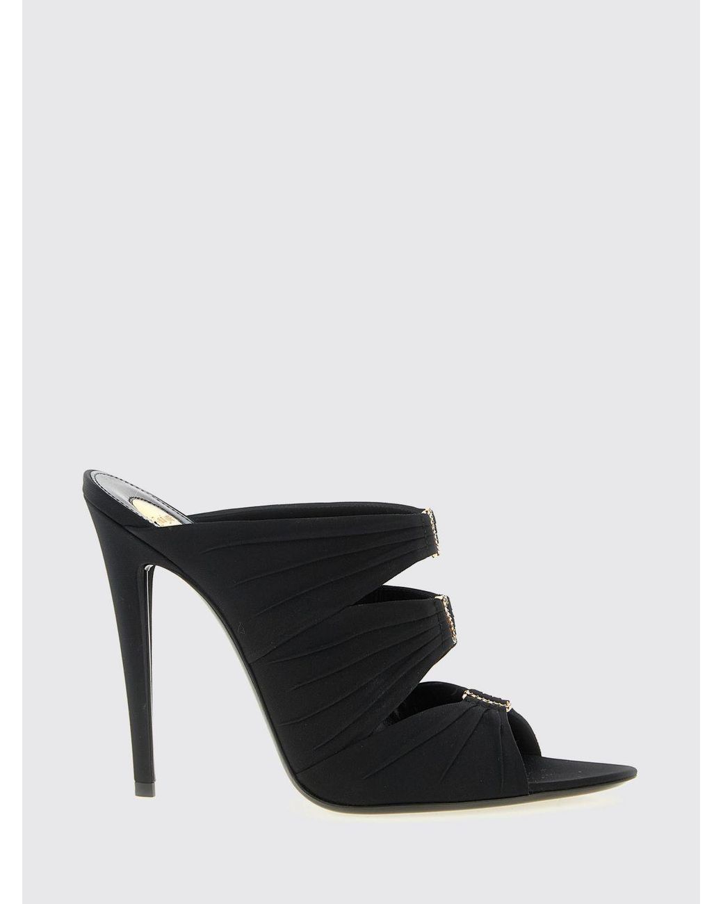 Saint Laurent Black Emilie Crêpe Satin Sandals