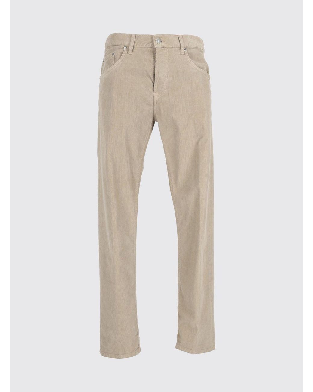Dondup Natural Mid-Rise Slim Fit Corduroy Trousers With Turn-Up Cuffs for men
