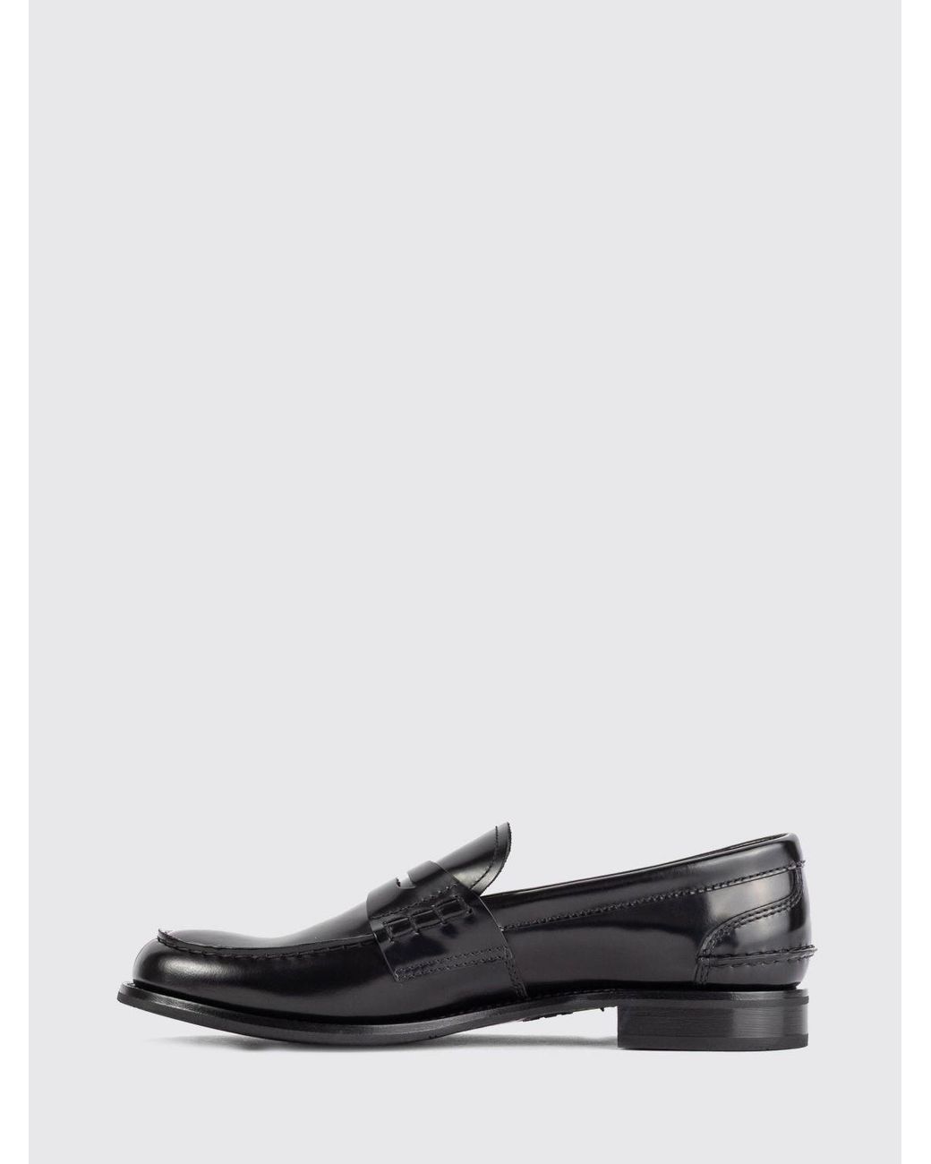 Church's White Brushed Leather Penny Loafers With Raised Apron Toe