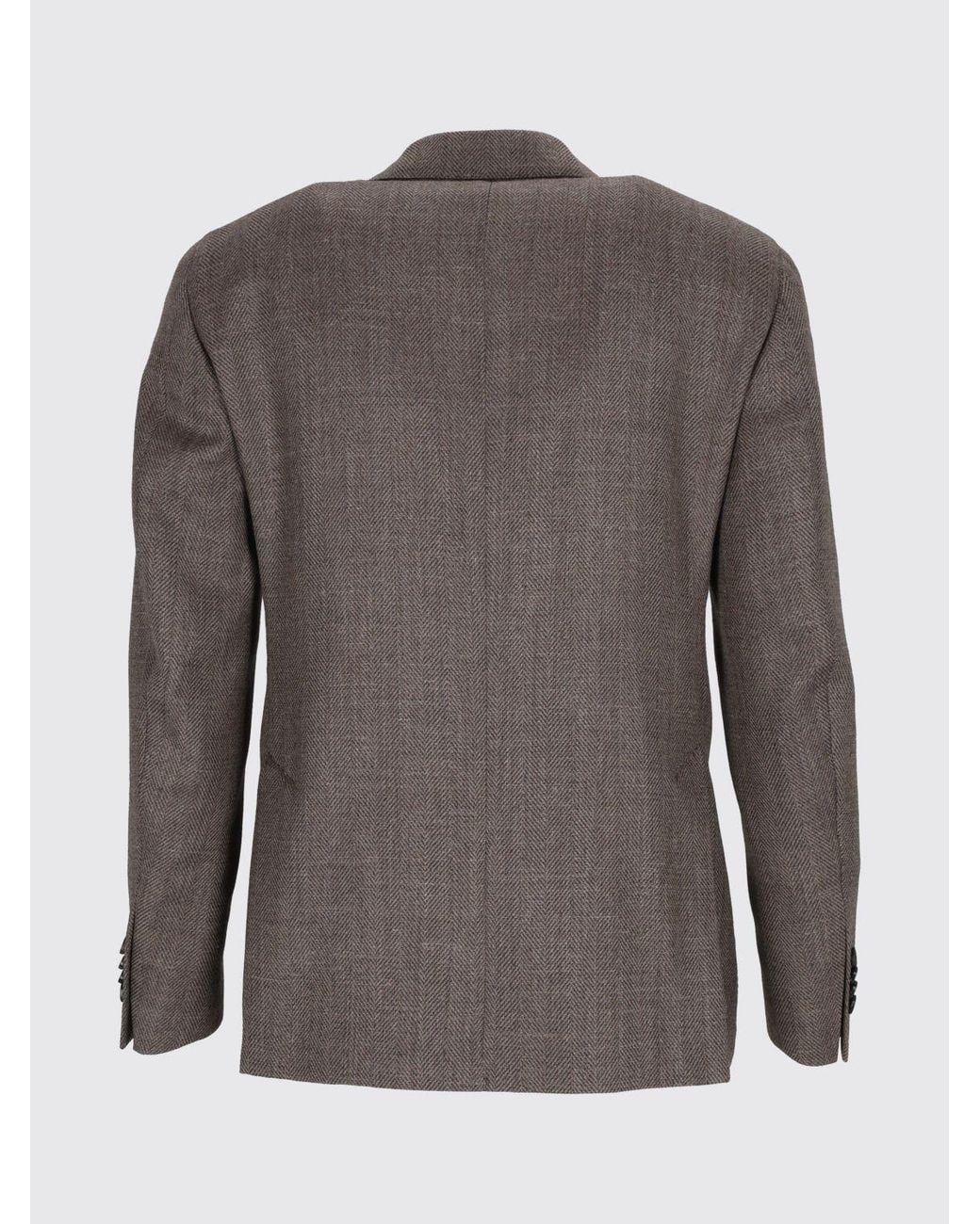 Luigi Bianchi Brown Double-Breasted Blazer With Peak Lapels for men