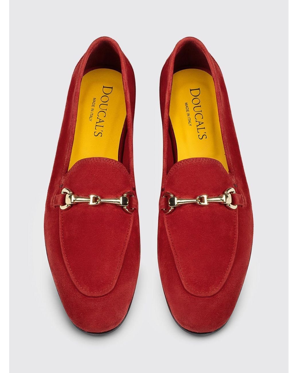 Doucal's Red Suede Loafers With Bit