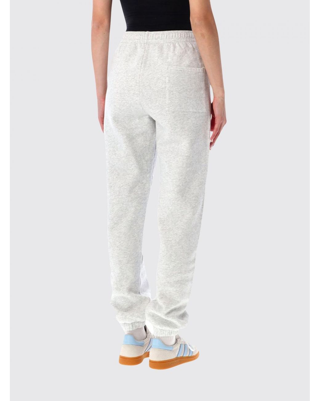 Sporty & Rich White Sporty &Amp Rich High-Waisted Slim-Fit Cotton Jogging Trousers With Logo