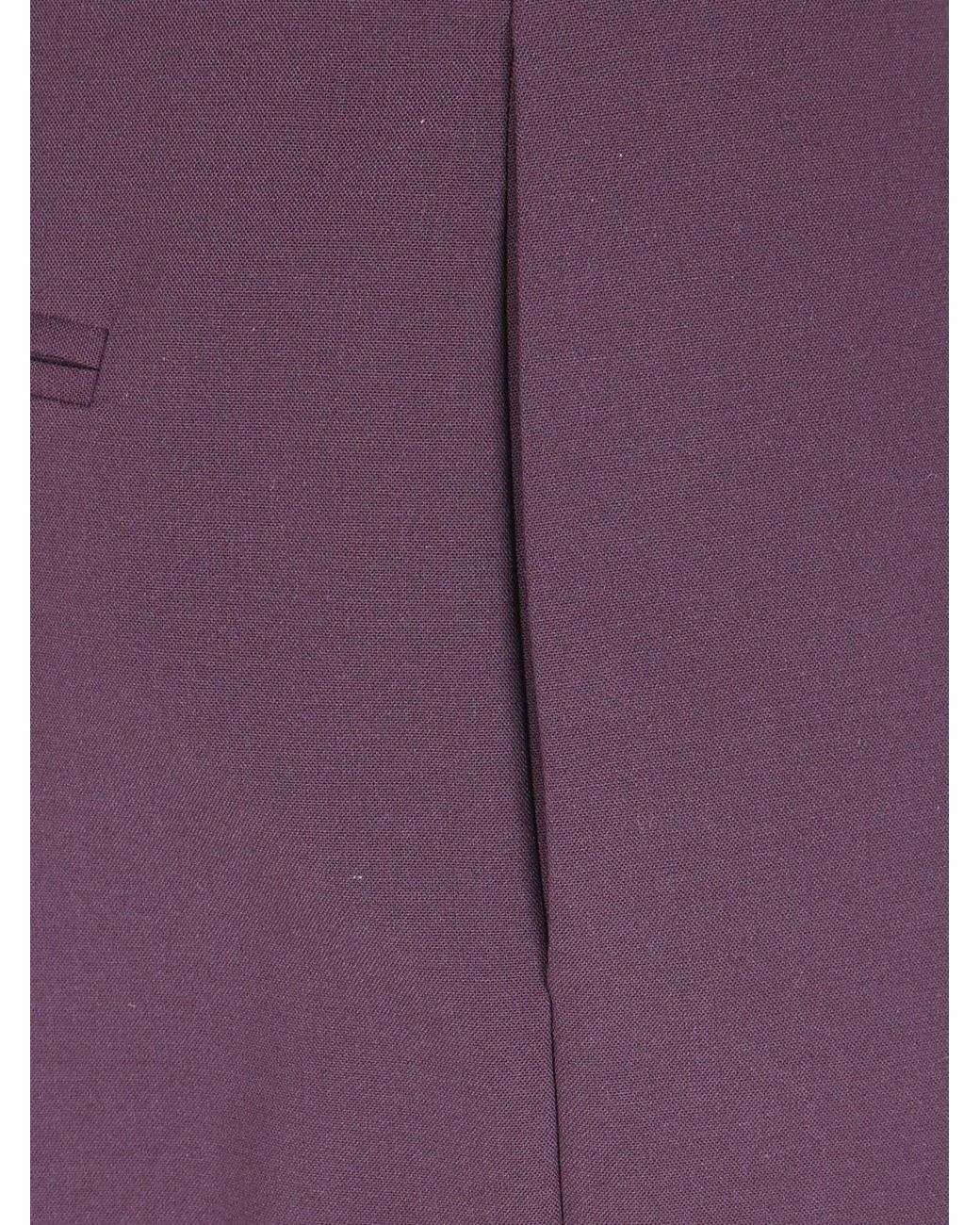 Alberta Ferretti Purple High-Waisted Skinny Trousers