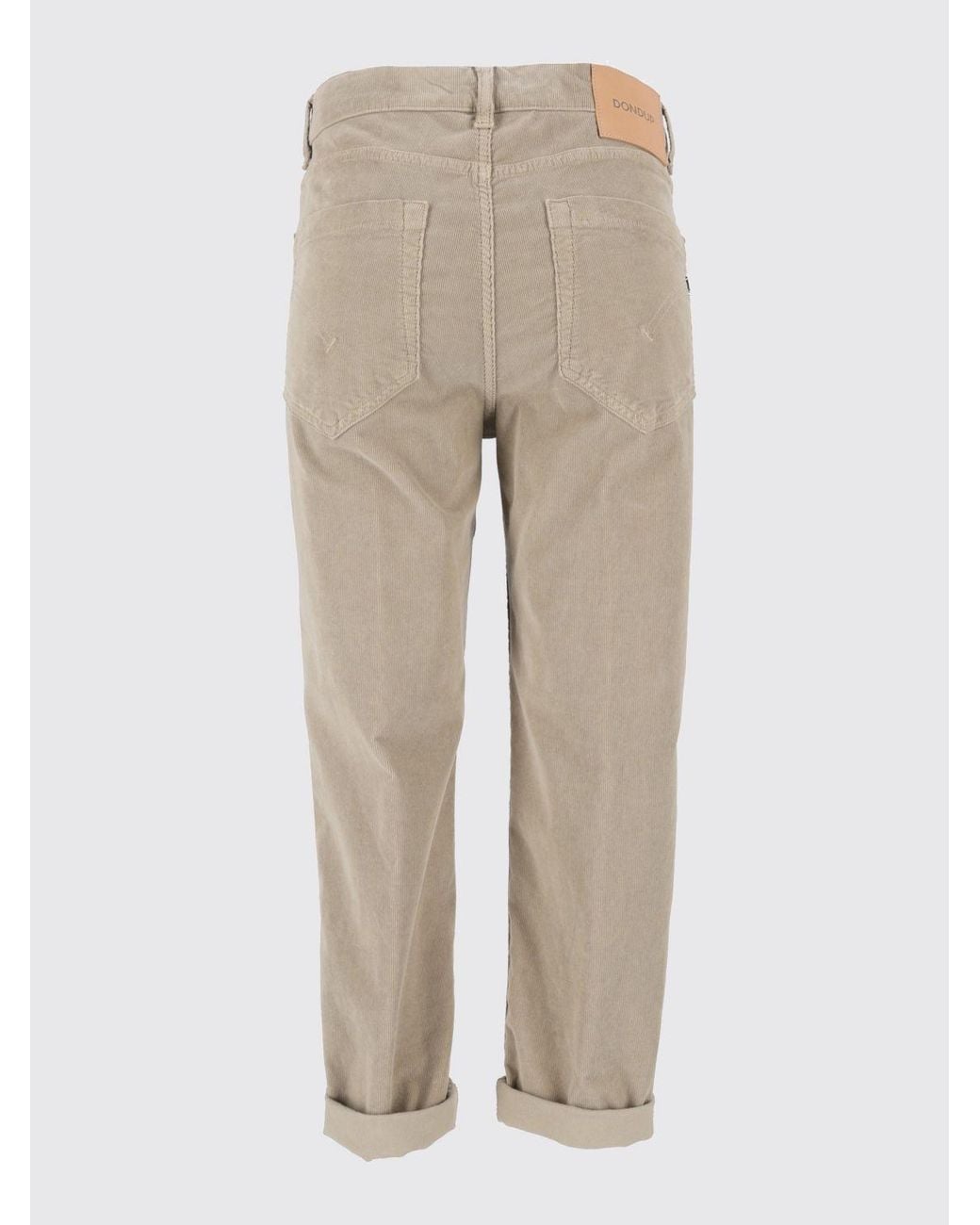 Dondup Natural Koons Straight Cropped Velvet Jeans