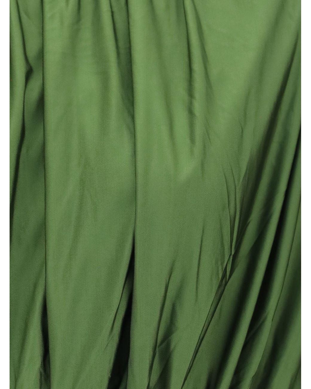 Self-Portrait Green Draped Cropped Long-Sleeved Jersey Top