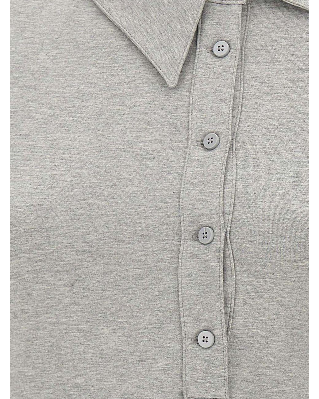 The Attico Gray Cotton Polo Shirt