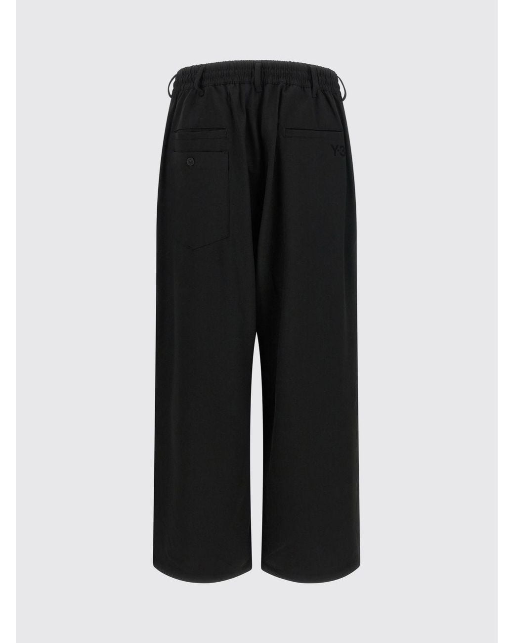 Y-3 Black Wool-Blend Jogging Trousers With Drawstring And Belt Loops for men