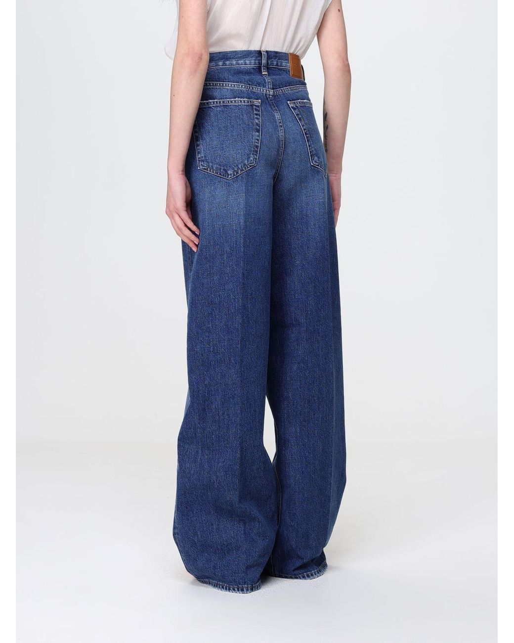 Dondup Blue Wide-Leg Cotton Denim Jeans