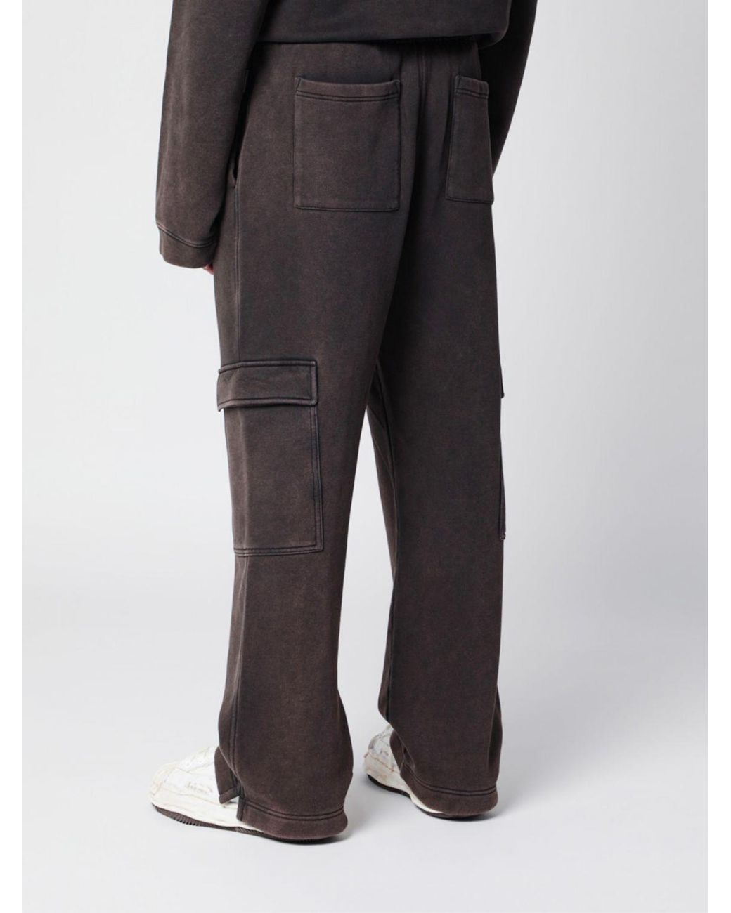 Represent Gray Wide-Leg Cargo Trousers for men