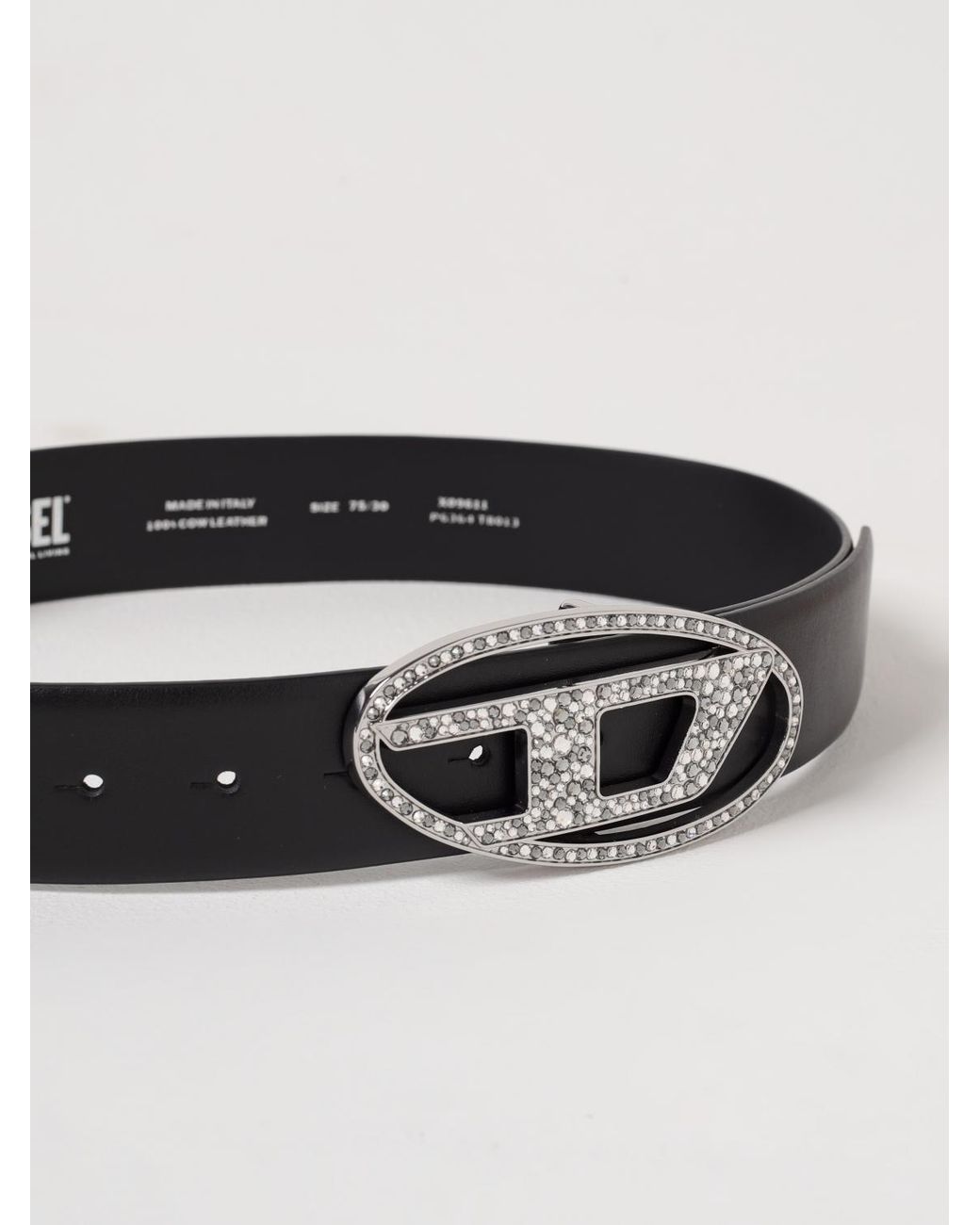 DIESEL White B-1Dr Leather Belt