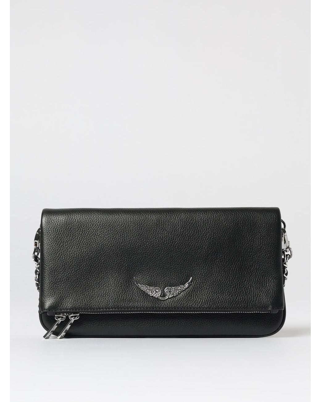 Zadig & Voltaire Black Zadig &Amp Voltaire Rock Grained Leather Clutch