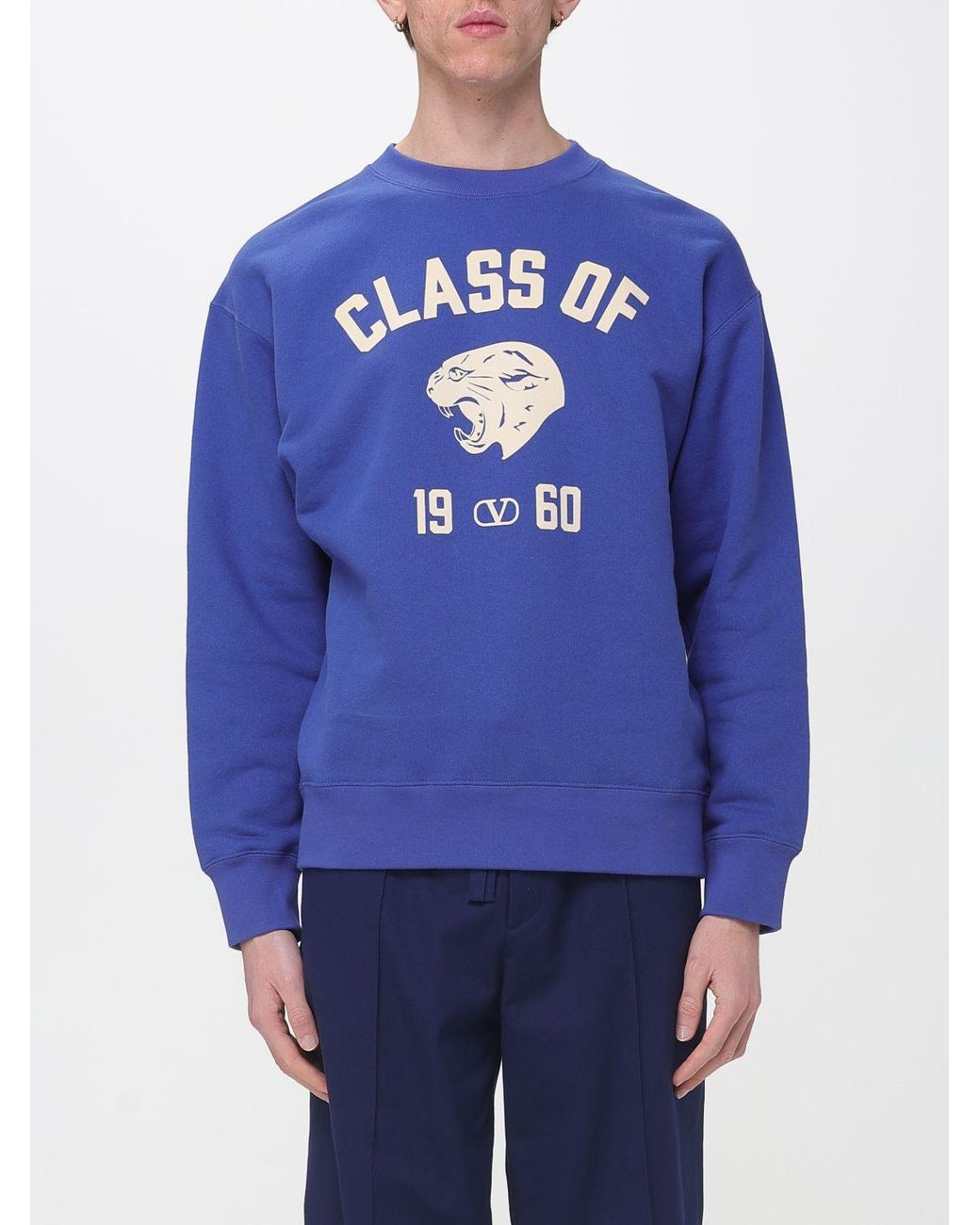 Valentino Blue Class Of 1960 Vlogo Crewneck Sweatshirt for men