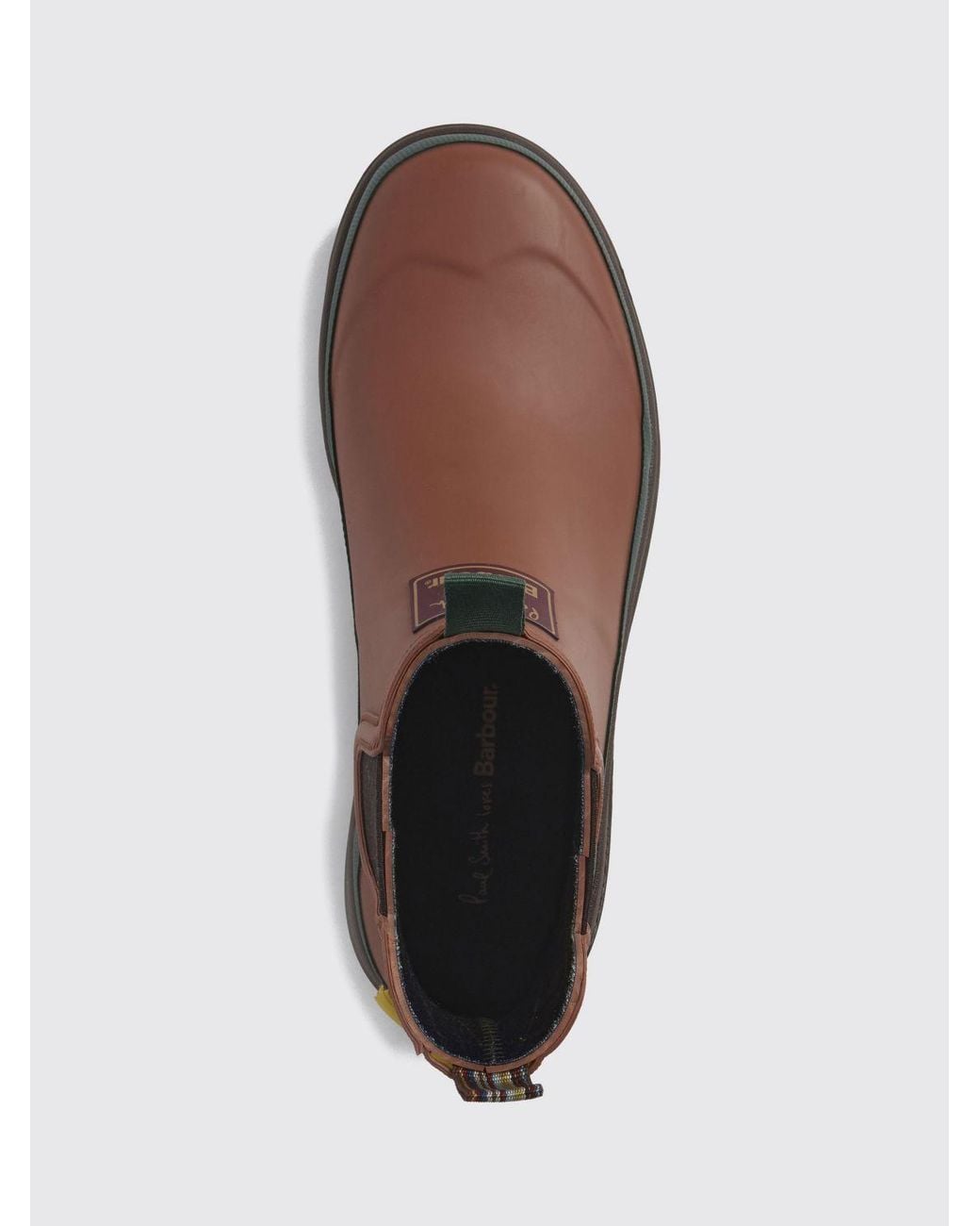 Barbour Brown Paul Smith X Bicolor Rubber Chelsea Rain Boots