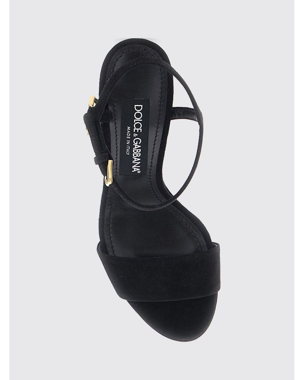 Dolce & Gabbana Black Dolce &Amp Gabbana Suede High-Heel Platform Sandals With Dg Monogram