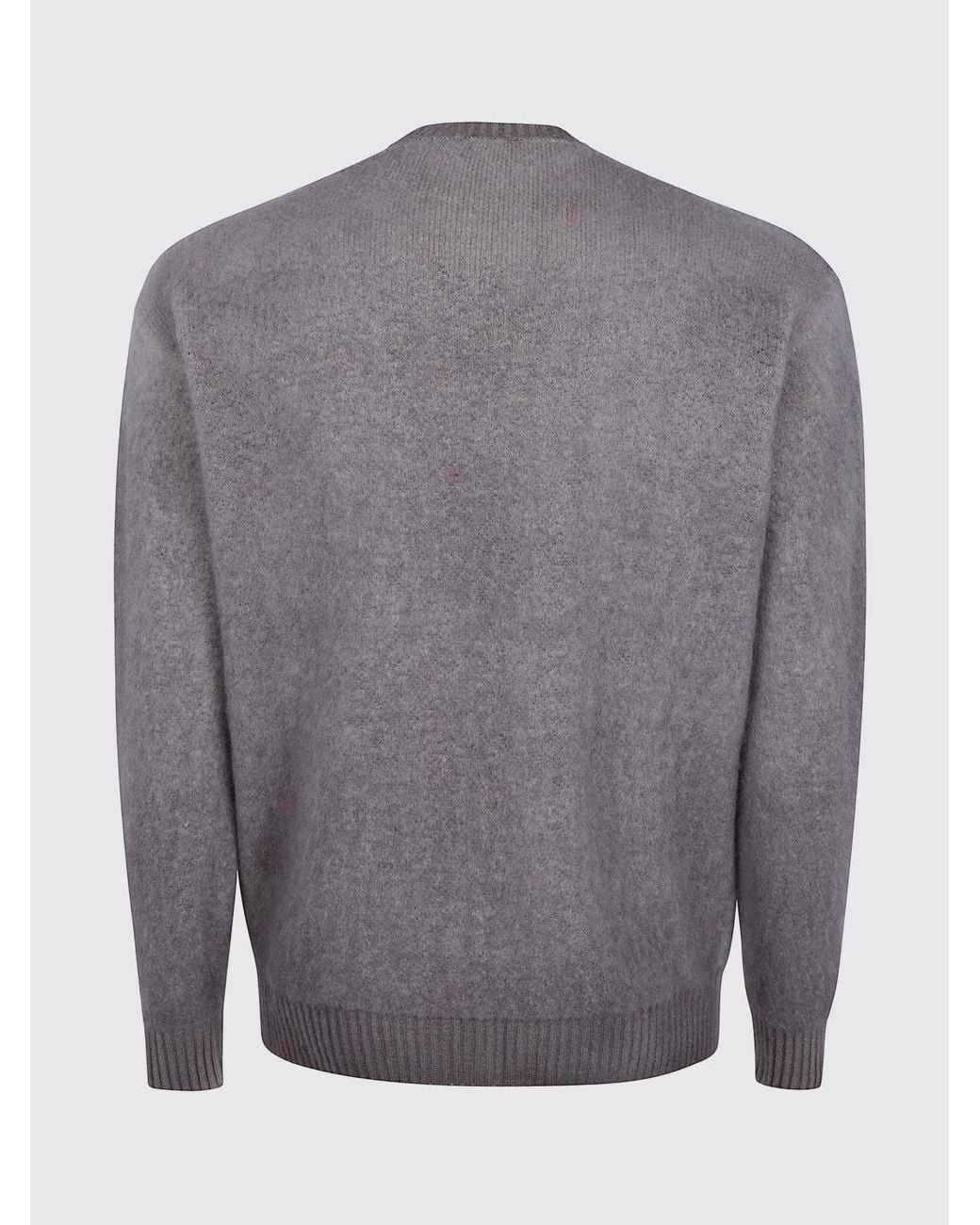Avant Toi Gray Slim Fit Merino Wool And Alpaca Crewneck Jumper for men
