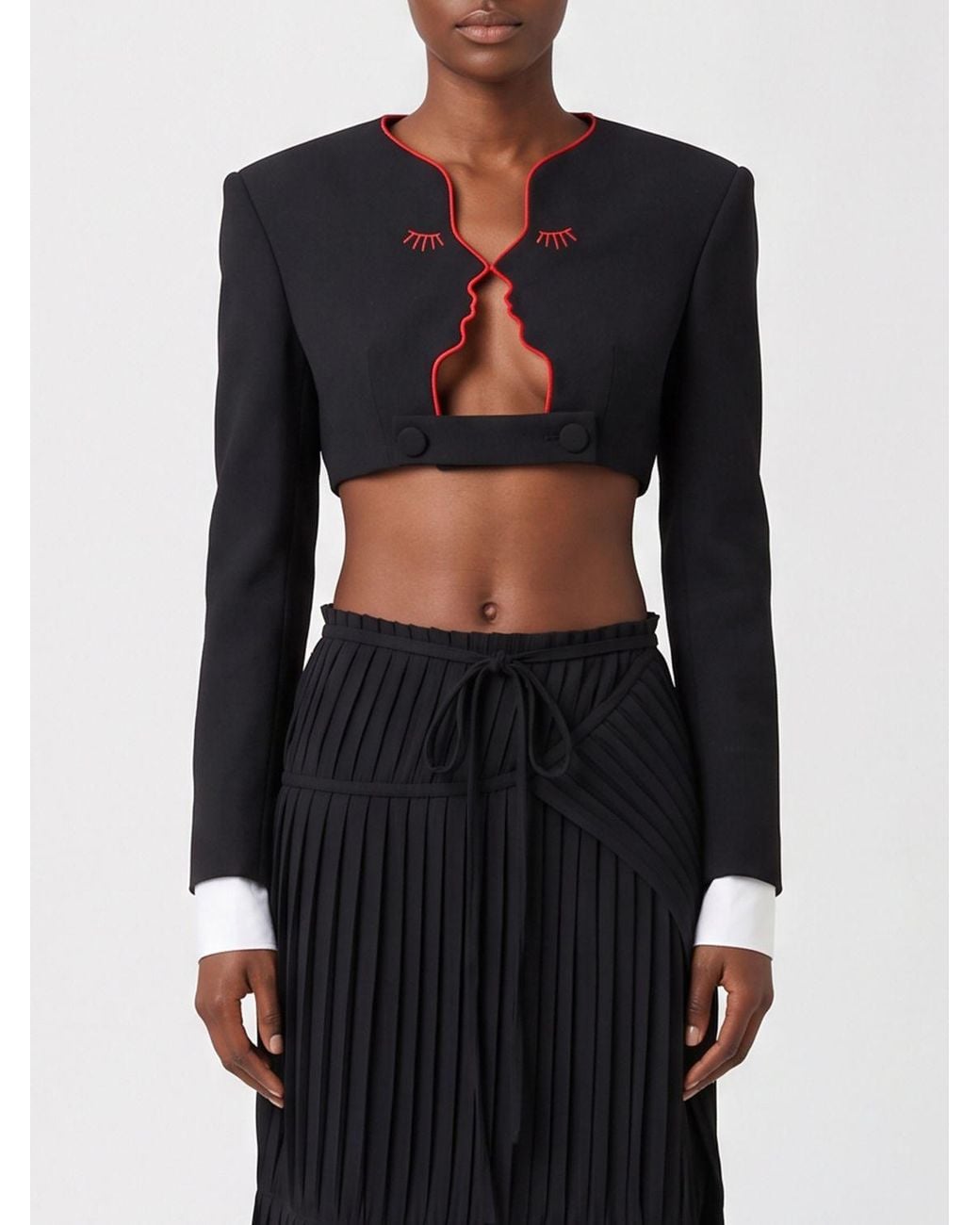 Vivetta Black Cropped Slim Fit Blazer