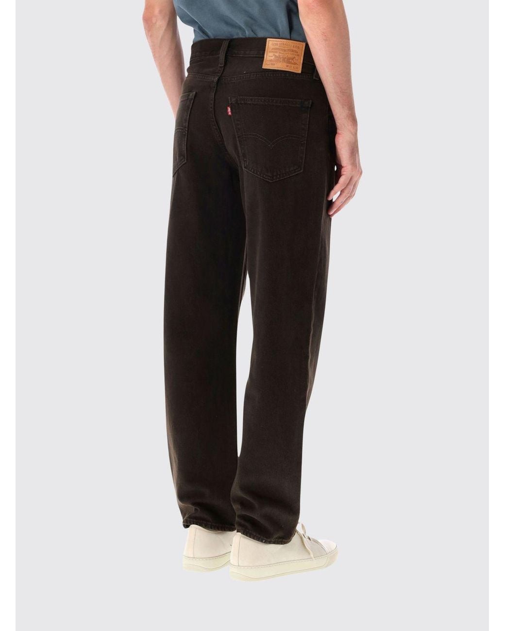 Levi's Black 568 Mid-Rise Straight Fit Jeans for men