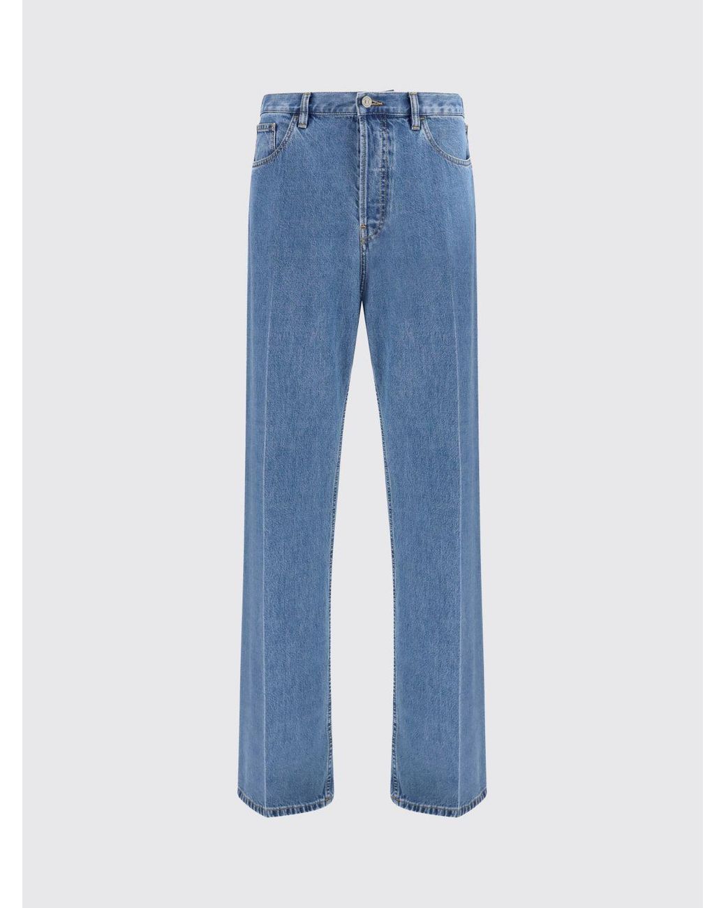 Valentino Garavani Blue Straight-Leg Cotton Denim Jeans With Rear Logo for men