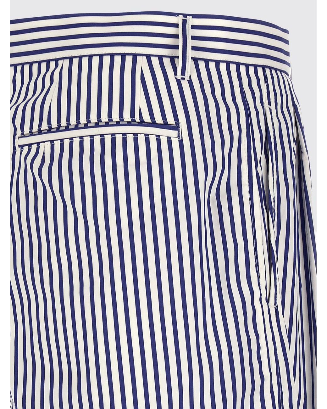 Comme des Garçons Blue Knee-Length Wide Leg Striped Chino Shorts for men