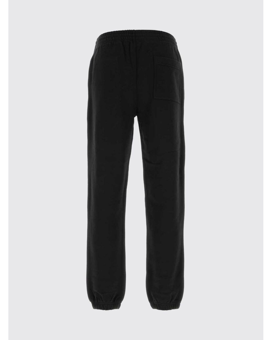 Burberry Black Slim Fit Cotton Jogging Trousers With Ekd Logo for men