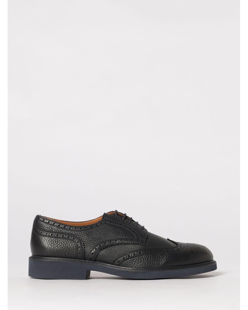 Doucal's White Hammered Leather Brogue Derby for men