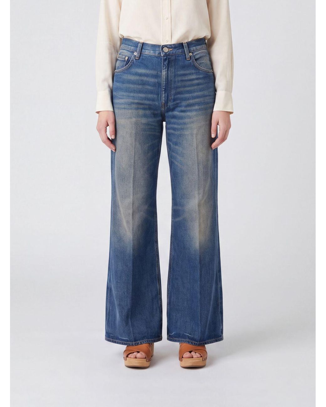 Haikure Blue Clara Mid-Rise Flared Jeans