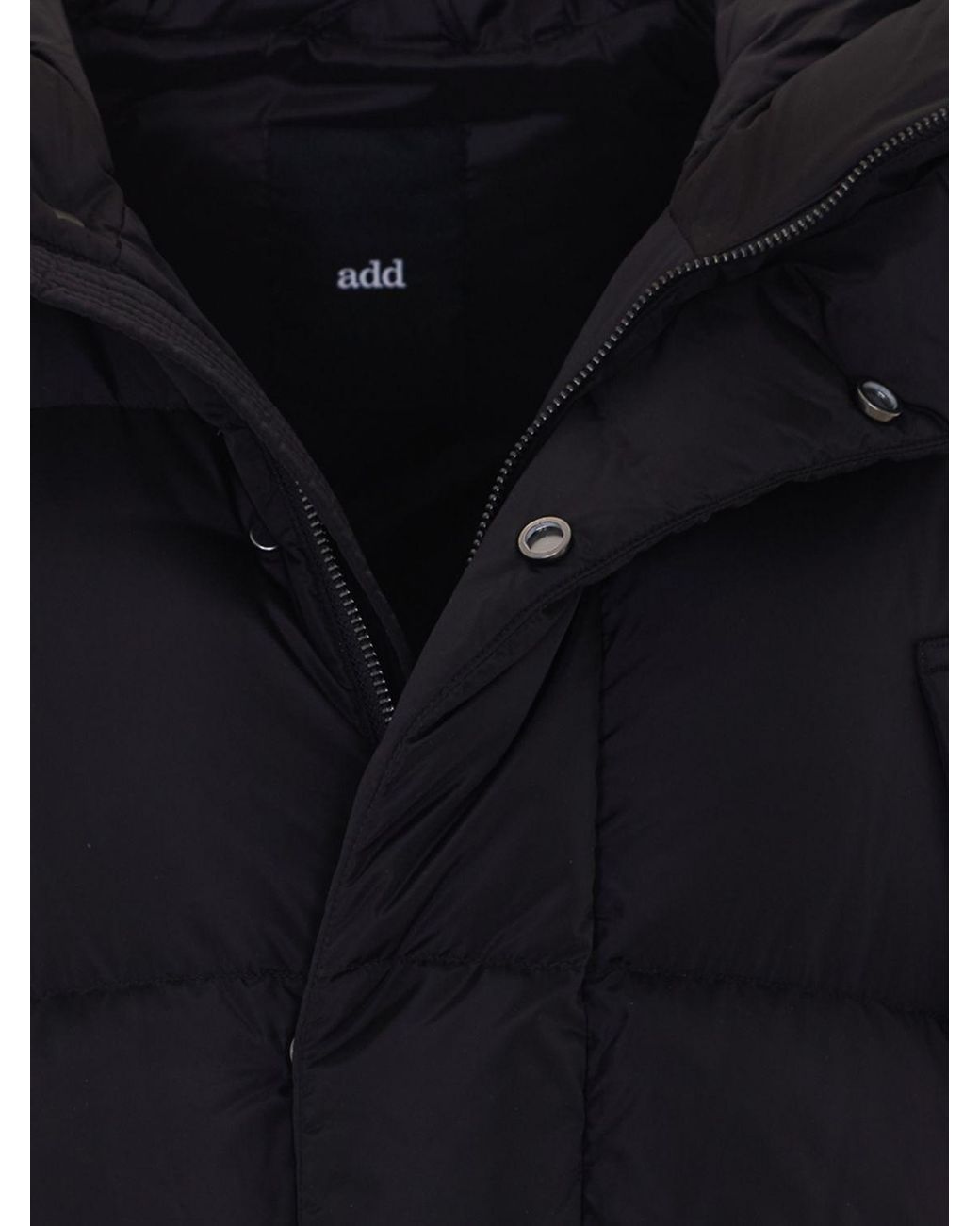 Add Blue Water-Repellent Nylon Long Down Jacket With Ped Hood for men