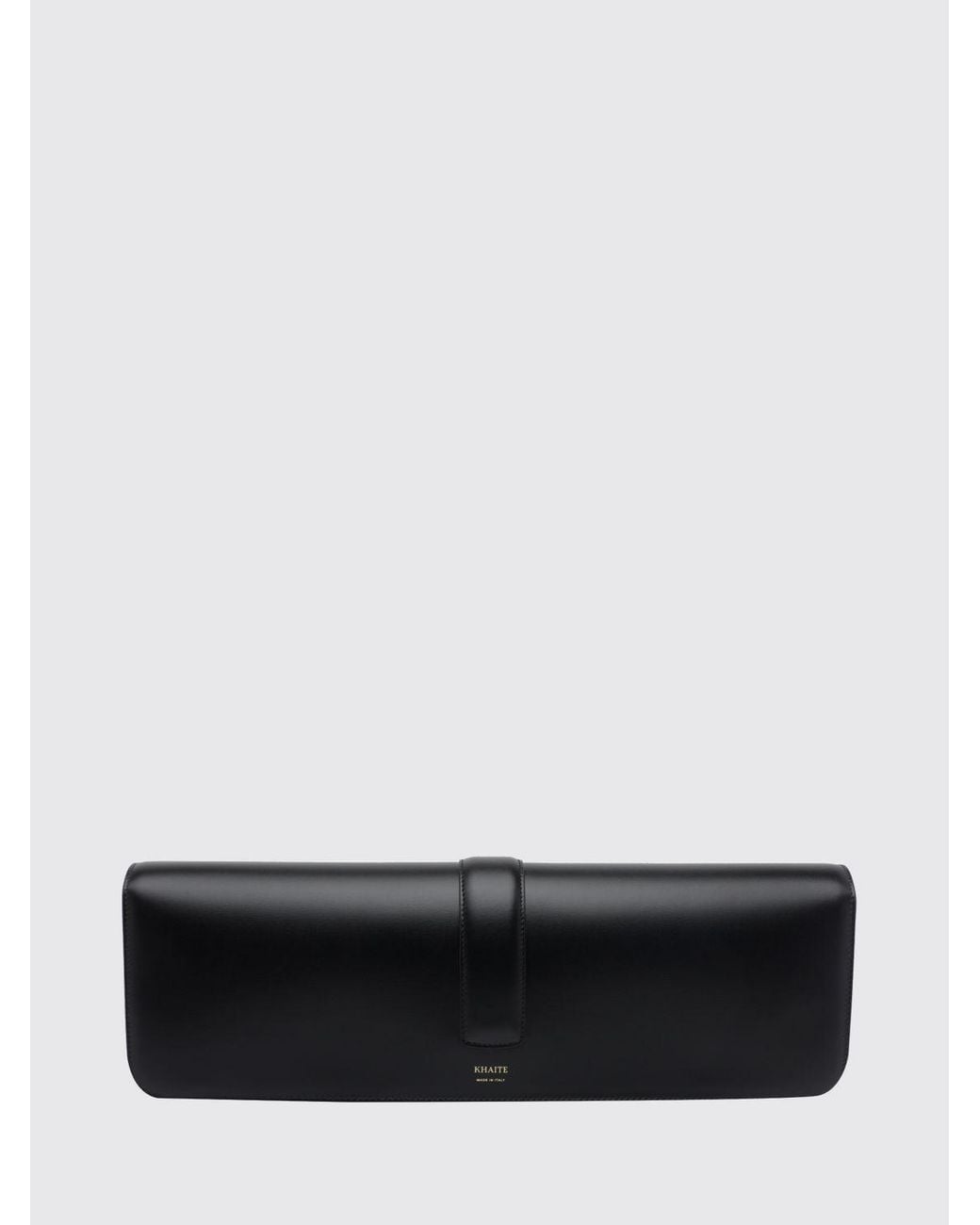 Khaite White Blake Calfskin Leather Clutch With Metallic Snap Closure