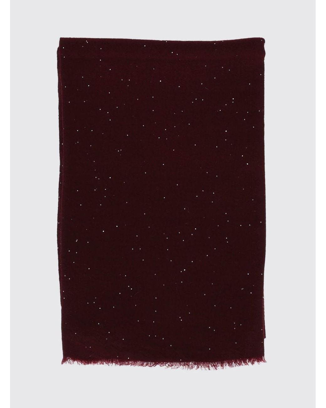 Faliero Sarti Purple Wool Blend Scarf With Sequins And Fringed Edges